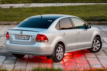 3 899 р. Лип спойлер Racing  Volkswagen Polo  5 (2009-2020) седан дорестайлинг, хэтчбек рестайлинг (Неокрашенный)  с доставкой в г. Керчь. Увеличить фотографию 4