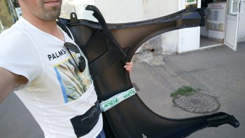 4 099 р. Переднее левое пластиковое крыло Стандарт АБС Лада Калина 1117 универсал (2004-2013) (Неокрашенное)  с доставкой в г. Керчь. Увеличить фотографию 8