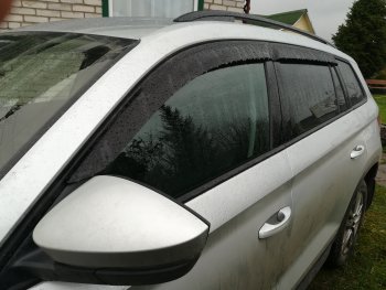 2 199 р. Дефлектора окон CA-Plastiс Skoda Kodiaq NU7 дорестайлинг (2017-2021) (Classic полупрозрачный , Без надписи)  с доставкой в г. Керчь. Увеличить фотографию 2