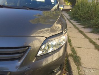 1 299 р. Комплект ресничек на фары Sport  Toyota Corolla  E150 (2006-2010) седан дорестайлинг (Неокрашенные)  с доставкой в г. Керчь. Увеличить фотографию 9