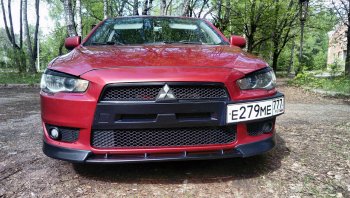 899 р. Вставка переднего бампера (зубатка) Evo Mitsubishi Lancer 10 CY седан рестайлинг (2011-2017) (Неокрашенная)  с доставкой в г. Керчь. Увеличить фотографию 7
