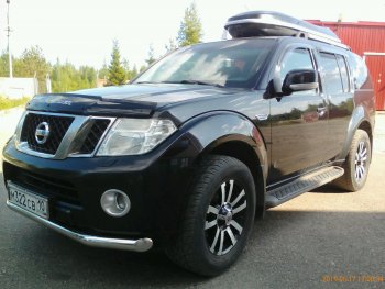 1 999 р. Дефлектор капота CA-Plastiс Nissan Pathfinder R51 рестайлинг (2009-2014) (Classic черный, Без надписи)  с доставкой в г. Керчь. Увеличить фотографию 3