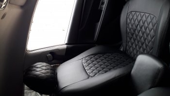 9 449 р. Чехлы для сидений (FB) Lord Autofashion Турин Ромб (экокожа)  KIA Rio ( X-line,  X) (2017-2025) рестайлинг (Чёрный, вставка чёрная, строчка чёрная)  с доставкой в г. Керчь. Увеличить фотографию 4