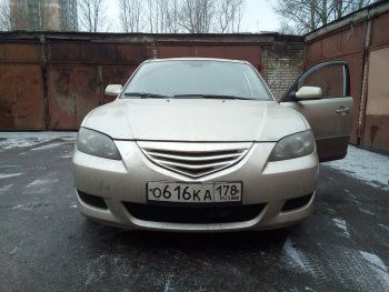 3 189 р. Решётка радиатора Style (двойная полоска)  Mazda 3/Axela  BK (2006-2009) рестайлинг седан (Неокрашенная)  с доставкой в г. Керчь. Увеличить фотографию 7