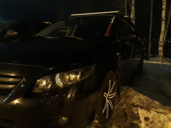 1 299 р. Комплект ресничек на фары Sport  Toyota Corolla  E150 (2006-2010) седан дорестайлинг (Неокрашенные)  с доставкой в г. Керчь. Увеличить фотографию 16