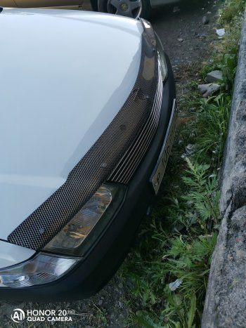 2 399 р. Дефлектор капота CA-Plastiс  Nissan AD  Y11 (1999-2008) (Шелкография карбон-серебро)  с доставкой в г. Керчь. Увеличить фотографию 2