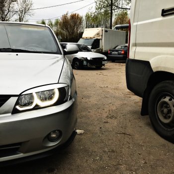 449 р. Реснички на фары Nika-Спорт KIA Spectra (2000-2009) (Неокрашенные)  с доставкой в г. Керчь. Увеличить фотографию 9