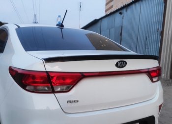 1 459 р. Лип спойлер RA  KIA Rio  4 FB (2016-2020) дорестайлинг седан (Неокрашенный)  с доставкой в г. Керчь. Увеличить фотографию 7
