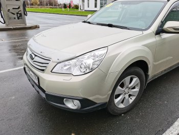 2 199 р. Дефлектор капота CA-Plastiс  Subaru Outback ( BR/B14,  BR,) (2009-2015) дорестайлинг универсал, B14)  рестайлинг универсал (Шелкография серебро)  с доставкой в г. Керчь. Увеличить фотографию 3