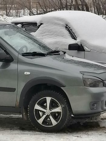 979 р. Арки крыльев Автостайл™ (декоративные, под установку с порогами, имеющие заходы на заднюю арку) Лада Калина 1117 универсал (2004-2013) (Поверхность шагрень)  с доставкой в г. Керчь. Увеличить фотографию 8