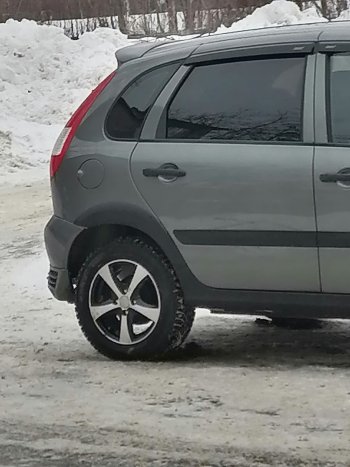 979 р. Арки крыльев Автостайл™ (декоративные, под установку с порогами, имеющие заходы на заднюю арку) Лада Калина 1117 универсал (2004-2013) (Поверхность шагрень)  с доставкой в г. Керчь. Увеличить фотографию 4