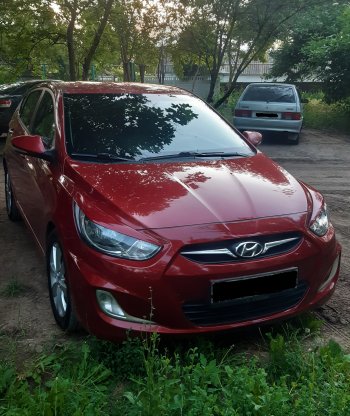 1 029 р. Реснички на фары Sniper  Hyundai Solaris  RBr (2010-2014) седан дорестайлинг, хэтчбэк дорестайлинг (Неокрашенные)  с доставкой в г. Керчь. Увеличить фотографию 3