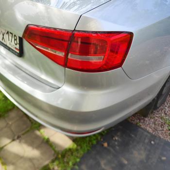 6 799 р. Задний бампер SAT Volkswagen Jetta A6 седан рестайлинг (2015-2018) (Неокрашенный)  с доставкой в г. Керчь. Увеличить фотографию 2