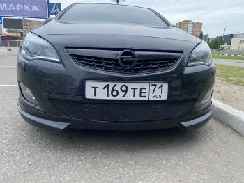 1 469 р. Сетка на бампер Russtal (черная) Opel Astra J хэтчбек 5 дв. дорестайлинг (2009-2012)  с доставкой в г. Керчь. Увеличить фотографию 4