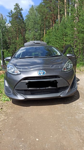 2 079 р. Дефлектор капота CA-Plastic  Toyota Aqua  P10 (2017-2021) 2-ой рестайлинг (серия ART графит)  с доставкой в г. Керчь. Увеличить фотографию 2