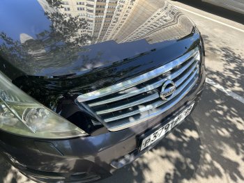 2 599 р. Дефлектор капота (exclusive) CA-Plastic  Nissan Teana  2 J32 (2008-2014) дорестайлинг, рестайлинг (Classic чёрный, Без надписи)  с доставкой в г. Керчь. Увеличить фотографию 4