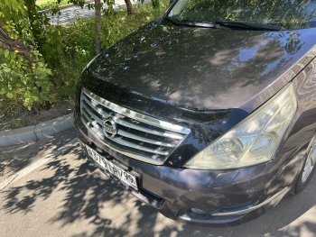 2 599 р. Дефлектор капота (exclusive) CA-Plastic  Nissan Teana  2 J32 (2008-2014) дорестайлинг, рестайлинг (Classic чёрный, Без надписи)  с доставкой в г. Керчь. Увеличить фотографию 3