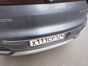 1 849 р. Накладка на заднюю дверь, ТСС Тюнинг  Chery Tiggo 8  (T18) (2019-2025) рестайлинг (лист шлифованный)  с доставкой в г. Керчь. Увеличить фотографию 2