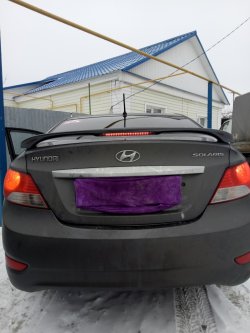 4 389 р. Спойлер M-VRS V2 Hyundai Solaris RBr седан дорестайлинг (2010-2014) (Неокрашенный)  с доставкой в г. Керчь. Увеличить фотографию 3