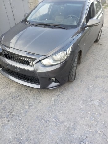 13 499 р. Передний бампер Lexus Style  Hyundai Solaris  RBr (2010-2014) седан дорестайлинг, хэтчбэк дорестайлинг (Неокрашенный)  с доставкой в г. Керчь. Увеличить фотографию 6