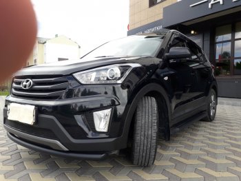 8 249 р. Защита переднего бампера Slitkoff (d57, черная) Hyundai Creta GS рестайлинг (2019-2021) (Цвет: серебристый)  с доставкой в г. Керчь. Увеличить фотографию 6