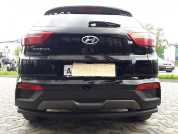 7 199 р. Защита заднего бампера из трубы d57 Slitkoff (радиусная)  Hyundai Creta  GS (2015-2021) дорестайлинг, рестайлинг (Цвет: серебристый)  с доставкой в г. Керчь. Увеличить фотографию 6