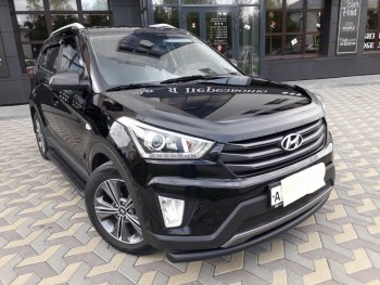 8 249 р. Защита переднего бампера Slitkoff (d57, черная) Hyundai Creta GS рестайлинг (2019-2021) (Цвет: серебристый)  с доставкой в г. Керчь. Увеличить фотографию 4