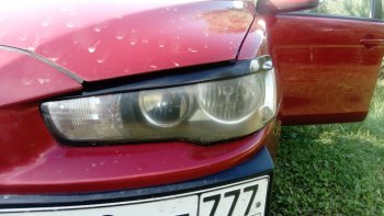579 р. Реснички на фары Style Mitsubishi Lancer 10 CY седан дорестайлинг (2007-2010) (Неокрашенные)  с доставкой в г. Керчь. Увеличить фотографию 4