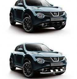 12 399 р. Одинарная защита переднего бампера Petroil-Tuning 63 мм с зубьями  Nissan Juke  1 YF15 (2010-2014) дорестайлинг (Нержавеющая полированная сталь)  с доставкой в г. Керчь. Увеличить фотографию 2