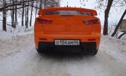 5 399 р. Накладка Evo на задний бампер  Mitsubishi Lancer  10 CY (2007-2017) седан дорестайлинг, седан рестайлинг (Неокрашенная)  с доставкой в г. Керчь. Увеличить фотографию 4
