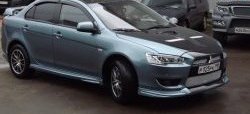 4 749 р. Накладка переднего бампера Mitsubishi global-Tuning Mitsubishi Lancer 10 CY седан рестайлинг (2011-2017) (Неокрашенная)  с доставкой в г. Керчь. Увеличить фотографию 5