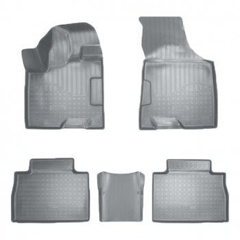 Коврики салонные Noplast (5 мест) GAC GS8 (2016-2023) (Серые)