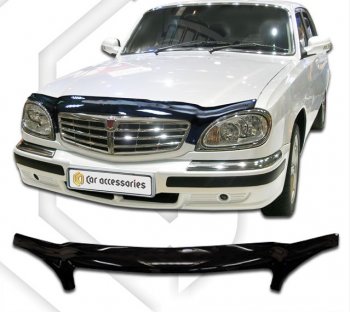 2 199 р. Дефлектор капота CA-Plastic ГАЗ 31105 Волга дорестайлинг (2003-2007) (серия Classic черный)  с доставкой в г. Керчь. Увеличить фотографию 2