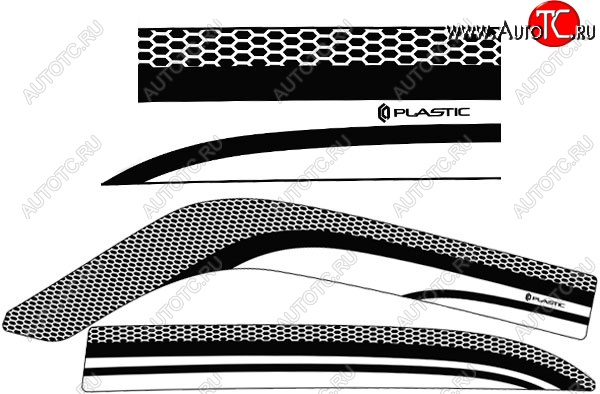2 079 р. Дефлектора окон CA-Plastic ГАЗ 31105 Волга дорестайлинг (2003-2007) (Серия Art графит, Без хром.молдинга)  с доставкой в г. Керчь