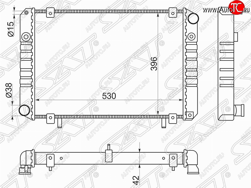 7 349 р. Радиатор двигателя SAT (трубчатый, МКПП, без кондиционера) ГАЗ Соболь 2752 дорестайлинг цельнометаллический фургон (1998-2002)  с доставкой в г. Керчь
