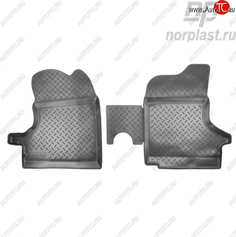 1 599 р. Комплект салонных ковриков Norplast (передние)  ГАЗ ГАЗель ( 3221,  3302,  2705,  3221,Бизнес,  2705,Бизнес,  3302,Бизнес) (2003-2025) 1-ый рестайлинг автобус, 1-ый рестайлинг бортовой , 1-ый рестайлинг цельнометаллический фургон, 2-ой рестайлинг автобус, 2-ой рестайлинг цельнометаллический фургон, 2-ой рестайлинг шасси (Черный)  с доставкой в г. Керчь