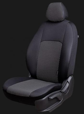 Чехлы для сидений Lord Autofashion Дублин (жаккард, 3 места) ГАЗ ГАЗель ( 3302,  2705,  2705,Бизнес,  3302,Бизнес) (2003-2025) 1-ый рестайлинг бортовой , 1-ый рестайлинг цельнометаллический фургон, 2-ой рестайлинг цельнометаллический фургон, 2-ой рестайлинг шасси (черный/прямоугольник черный)