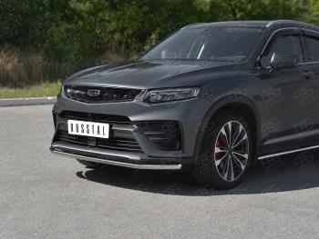 Защита переднего бампера (Ø42 мм, нержавейка) SLITKOFF Geely Tugella  FY11,HPBA4 (2019-2025) дорестайлинг, рестайлинг