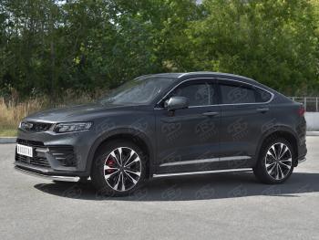 13 999 р. Защита переднего бампера (Ø63 мм, нержавейка) SLITKOFF  Geely Tugella  FY11,HPBA4 (2019-2025) дорестайлинг, рестайлинг  с доставкой в г. Керчь. Увеличить фотографию 4