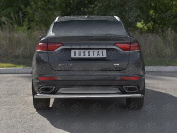 13 399 р. Защита заднего бампера (Ø57 мм) SLITKOFF  Geely Tugella  FY11,HPBA4 (2019-2025) дорестайлинг, рестайлинг (нержавейка полированная)  с доставкой в г. Керчь. Увеличить фотографию 3