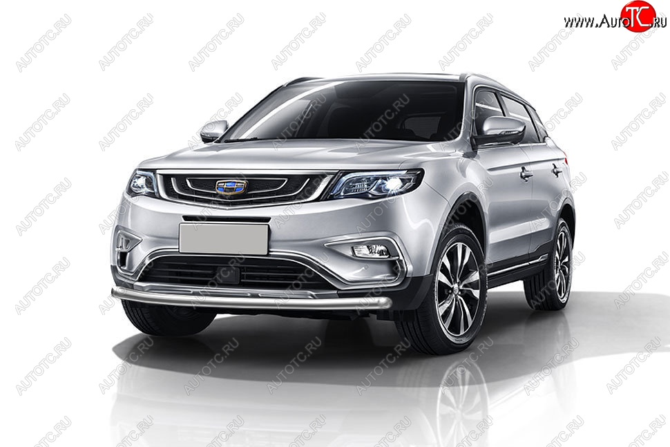11 599 р. Защита переднего бампера Slitkoff (d57 мм)  Geely Atlas  NL3 (2016-2022) (Нержавейка, Полированная)  с доставкой в г. Керчь