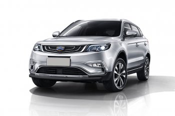 11 599 р. Защита переднего бампера Slitkoff (d57 мм)  Geely Atlas  NL3 (2016-2022) (Нержавейка, Полированная)  с доставкой в г. Керчь. Увеличить фотографию 2