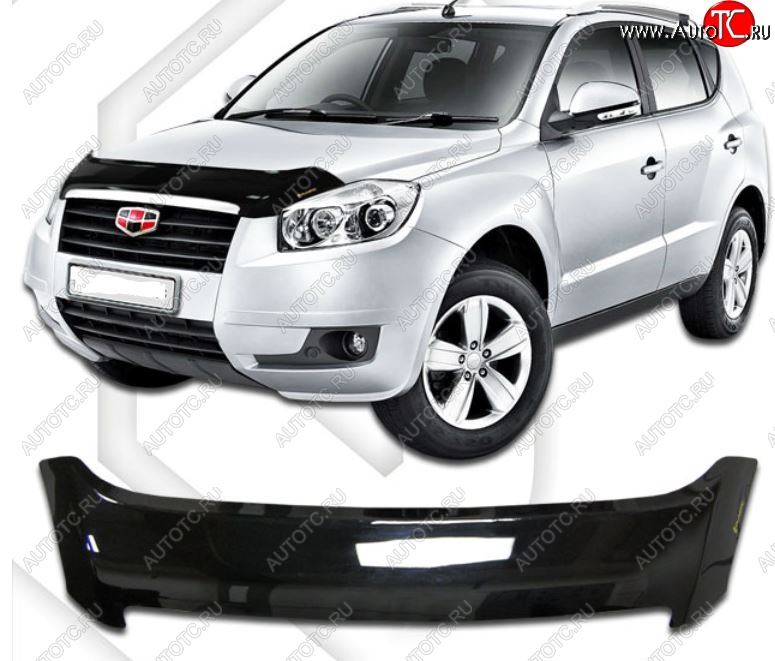 2 079 р. Дефлектор капота CA-Plastic  Geely Emgrand X7 (2011-2015) дорестайлинг (Classic черный, Без надписи)  с доставкой в г. Керчь