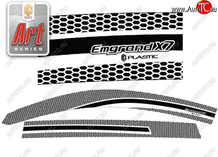 2 199 р. Дефлектора окон CA-Plastiс  Geely Emgrand X7 (2011-2015) дорестайлинг (Серия Art черная, Без хром.молдинга)  с доставкой в г. Керчь