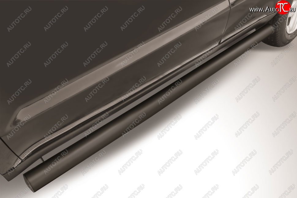 12 399 р. Защита порогов Slitkoff (d76 мм) Geely Emgrand X7 дорестайлинг (2011-2015) (Сталь с полимерным покрытием. Цвет: чёрный)  с доставкой в г. Керчь