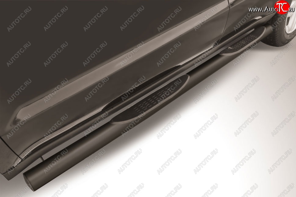 12 799 р. Защита порогов Slitkoff (d76, с проступями) Geely Emgrand X7 дорестайлинг (2011-2015) (Сталь с полимерным покрытием. Цвет: чёрный)  с доставкой в г. Керчь