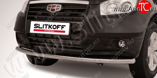 14 799 р. Защита переднего бампера Slitkoff (радиусная, d57 мм)  Geely Emgrand X7 (2011-2015) дорестайлинг (Нержавейка, Полированная)  с доставкой в г. Керчь