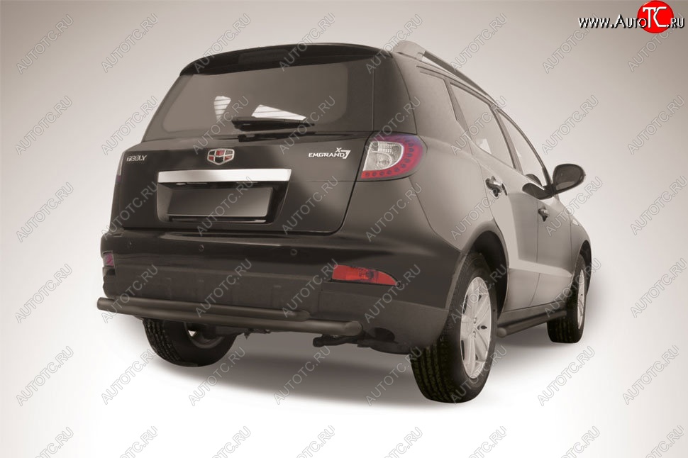 7 999 р. Защита заднего бампера Slitkoff (двойная радиусная, d57/42 мм)  Geely Emgrand X7 (2011-2015) дорестайлинг (Сталь с полимерным покрытием. Цвет: чёрный)  с доставкой в г. Керчь