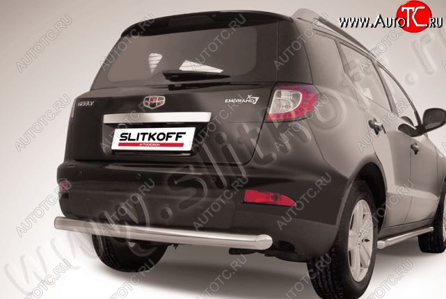 11 549 р. Защита заднего бампера Slitkoff (радиусная, d76 мм)  Geely Emgrand X7 (2011-2015) дорестайлинг (Нержавейка, Полированная)  с доставкой в г. Керчь