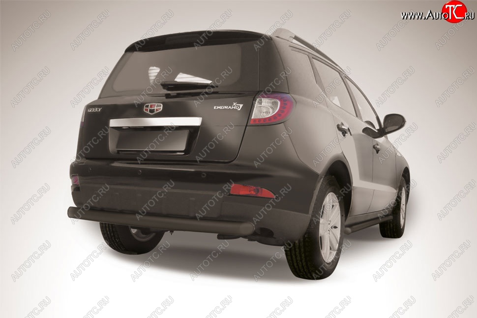 7 999 р. Защита заднего бампера Slitkoff (радиусная, d76 мм) Geely Emgrand X7 дорестайлинг (2011-2015) (Сталь с полимерным покрытием. Цвет: чёрный)  с доставкой в г. Керчь